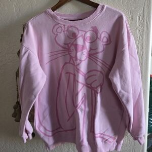 Playful Pink Panther XL Crew Neck Sweatshirt